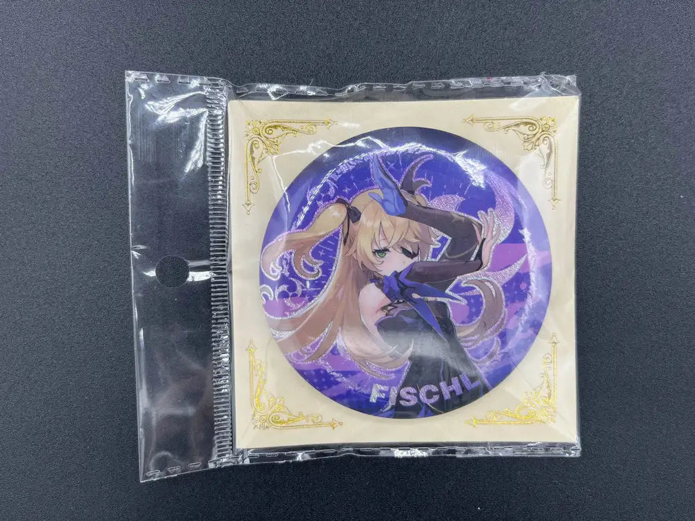 Fischl Genshin Impact Anime Pin Badge – Front View in Collector Packaging | The Void Vault