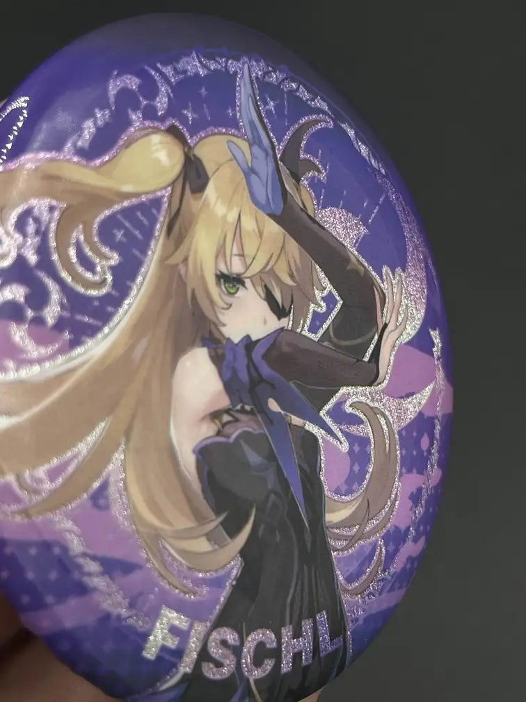 Fischl Genshin Impact Anime Pin Badge – Tilted Angle Highlighting Glossy Finish | The Void Vault