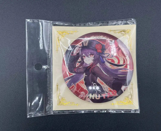 Hutao Genshin Impact Anime Pin Badge – Front View in Collector Packaging | The Void Vault