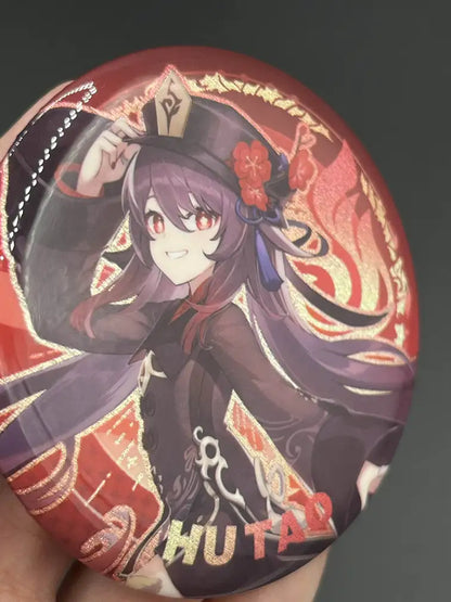Hutao Genshin Impact Anime Pin Badge – Tilted Angle Highlighting Glossy Finish | The Void Vault