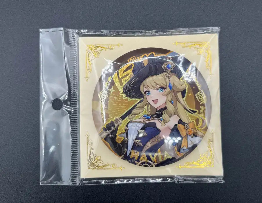 Navia Genshin Impact Anime Pin Badge – Front View in Collector Packaging | The Void Vault